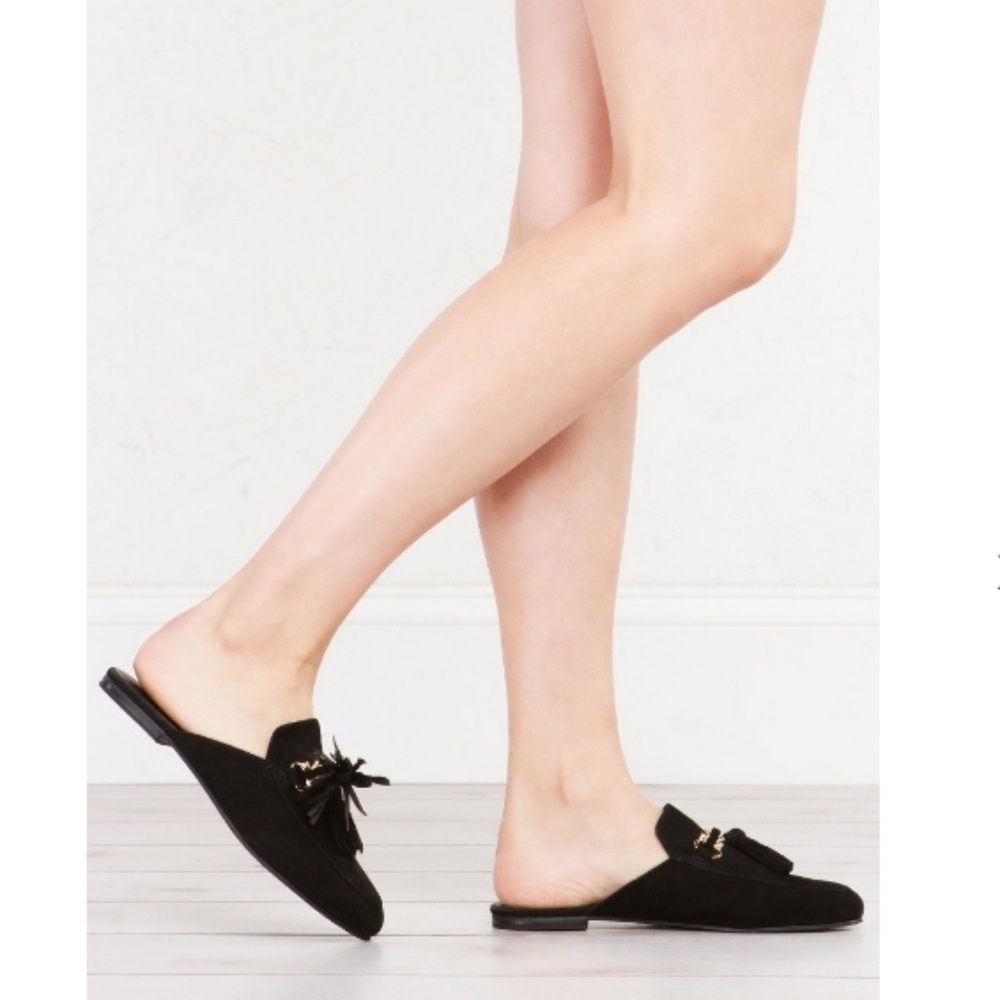 Jeffrey Campbell Black Velvet Tassel Mules